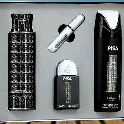 pack Pisa Eau de Parfum 100 ml Lattafa Pisa Eau de Parfum 20 ml desodorante con fragancia 200 ml
