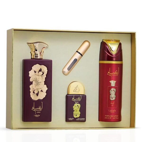 Lattafa Ansaam Gold Set Perfume - Regalo Elegante con Fragancias Exclusivas y Diseño de Lujo