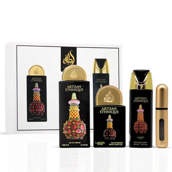 Lattafa Set Perfume Artisan Ethnique - Fragancia Única con Notas Étnicas para Ocasiones Especiales y Uso Diario - Versátil y Exclusivo