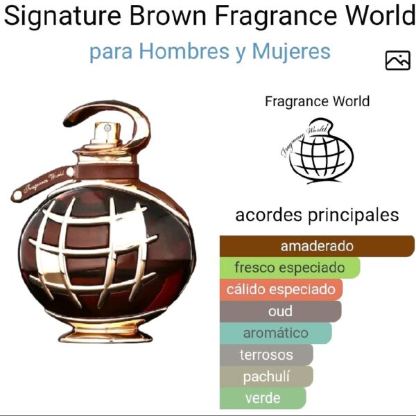 Signature Brown Fragrance World para Hombres y Mujeres