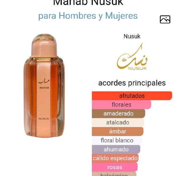 Mahab Nusuk para Hombres y Mujeres - Perfume Elegante con Notas de Rosa y Jazmín - Ideal para Ocasiones Especiales