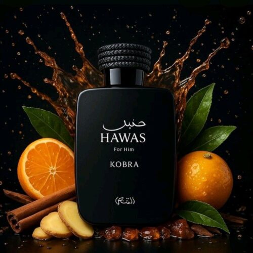 Hawas Kobra Rasasi para Hombres Perfume Masculino de Notas de Naranja y Canela Elegante y Aromático