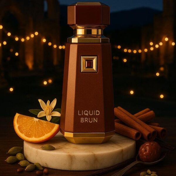 Liquid Brun Fragancia Unisex con Especias Cálidas Dulzura Cremosa y Base Terrosa Sofisticada Aroma Inolvidable y Elegante