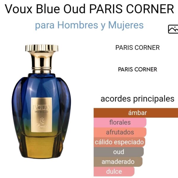 Voux Blue Oud PARIS CORNER para Hombres y Mujeres