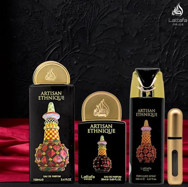 Lattafa Set Perfume Artisan Ethnique - Fragancia Única con Notas Étnicas para Ocasiones Especiales y Uso Diario - Versátil y Exclusivo