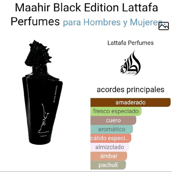 Maahir Black Edition Lattafa Perfumes para Hombres y Mujeres