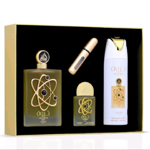 Tharwah Gold lattafa Set