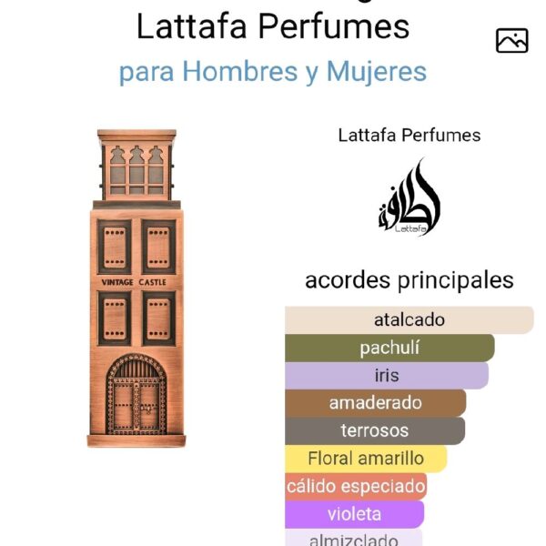 Castle Vintage Niche Emarati Lattafa Perfumes para Hombres y Mujeres