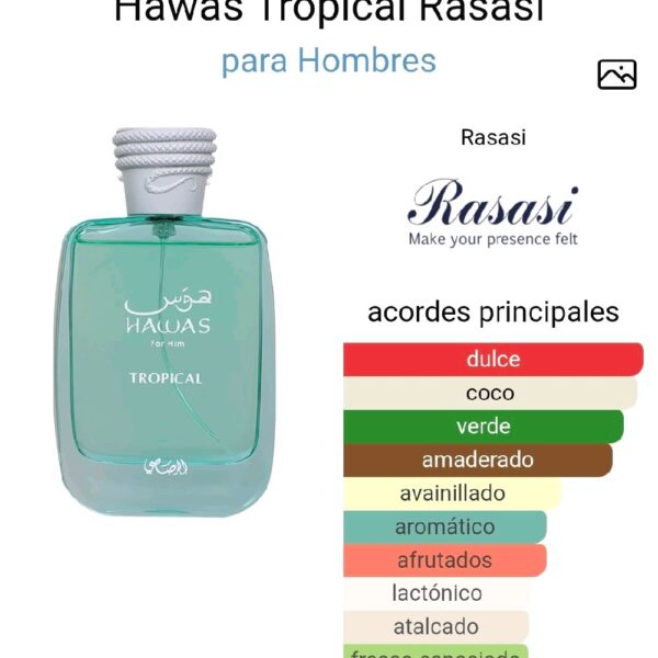 Hawas Tropical Rasasi para Hombres