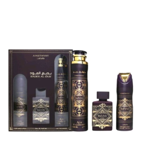 set Bade'e Al Oud Amethyst Lattafa Perfumes para Hombres y Mujeres